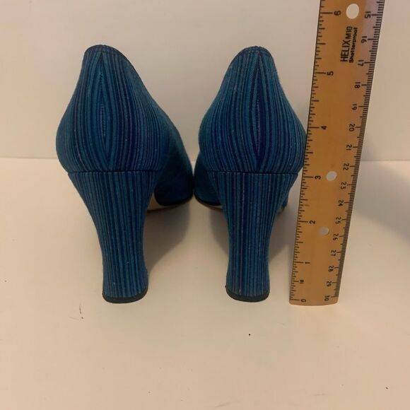 Valarie Stevens blue strip pumps - Picture 3 of 4